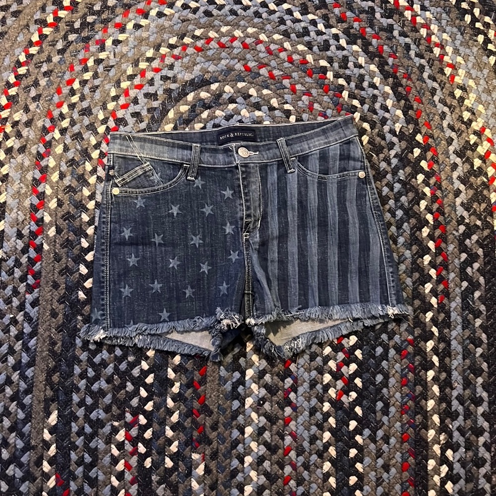 Rock & Republic American Flag Jean Shorts